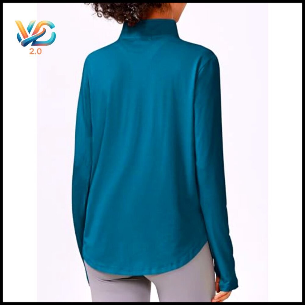 Long Sleeve Workout Top Half Zip Quick Dry Athletic Running Hiking Golf - Picture 2 of 7